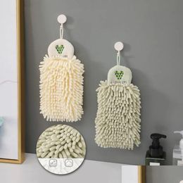 Towel Chenille Soft Hand Towels Home Super Absorbent Eco-Friendly Wipe Cloth With Hanging Loops Kitchen Bathroom Accessories Cpa5762 Dhyek