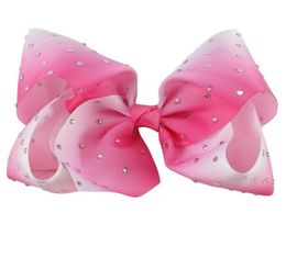 Kids 4pcsLot 7 Large Ombre Full Rhinestone Hair Bow With Clip Girl Dance Hairpin Boutique Hair Accessories5171871