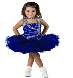 Glitz Toddler Cupcake Dresses Spaghetti Little Baby Girls Pageant Dresses Crystal Beading Short Mini Formal Party Prom Gown4714763