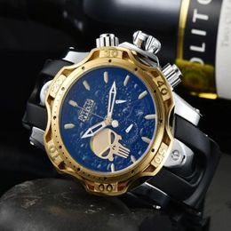 Wristwatches Authentic Luxury Men's Skull Pattern Large Dial Give Gifts Wristwatch Women High Quality Buckle Couple Quartz Wa278e