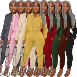 Suits Women Sweat Jogging Suits Fall Winter Ladies Casual Fashion Sweatpants And Hoodie Two Piece Jogger Tracksuits Set