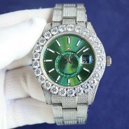 Handmade Diamond Watch Mens Watches 43mm Automatic Mechanical Movement Sapphire Women Wristwatches Montre de Luxe