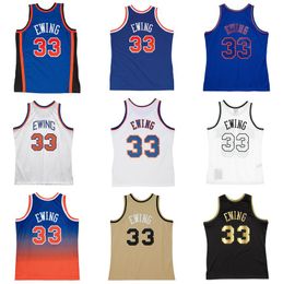 Stitched Patrick Ewing Jersey S-6XL jersey 1985-86 white and blue Mesh Hardwoods Classics retro basketball jerseys Men Women Youth blue white 33