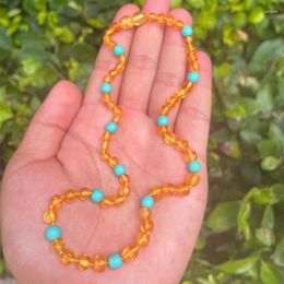 Pendants Natural Baltic Amber Teething Necklace For Baby Fashion Stone Matching Handmade Original Irregular Beads Jewelry