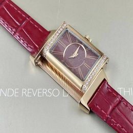 En yeni küçük 23x39mm kadınlar Reverso Ultra İnce Aşıklar İzleyin Paslanmaz Çelik Vintage Lady Edition Quartz Yüksek Kaliteli Kız Wat240r