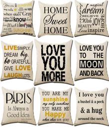 Letter You are My Sunshine I Love You Pillow Case Cushion Cover Linen Throw Pillowcases Sofa Pillow Covers Xmas Gifts 1818 Inch H7565573