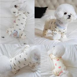 Dog Apparel Print Cat Pyjamas Wrapped Belly Jumpsuit Pet Clothes For Small Dogs Yorkshire Terrier Puppy Clothing Pyjamas Overalls