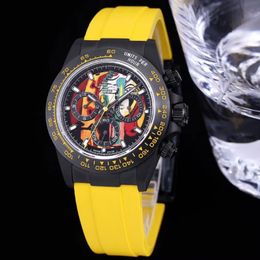 TW Automatic mechanical watch size 40x13 5 with 7750 movement sapphire glass mirror ceramic case ring disc fluororubber material s2739