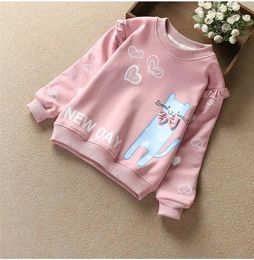 Meninas bebê camisa de fundo primavera outono manga comprida tshirt para desenhos animados algodão adolescente crianças camisola 240220