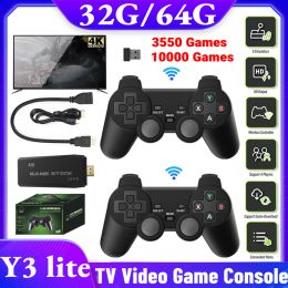 Consoles Y3 Lite Game Console HDMICompatible 32/64G Video Game Stick Wireless Controller 3550/10000 Games Support Multiple Simulator