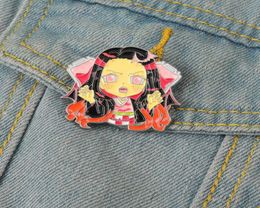 Kamado Nezuko Enamel Pins Custom Anime Girl Brooches Lapel Badges Cartoon TV Series Character Jewelry Gift for Fans Friends8576552