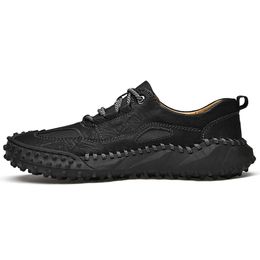 Men Women Mesh Running Shoes Leather Soft Comfort Blacks White Brown Dark Grey Red Mens Trainers Sports Sneakers GAI