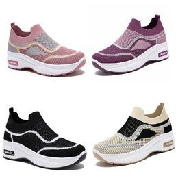 Mom shoes 2024 spring thick-soled casual style women's shoes heightened shoes mesh breathable shoes women 124