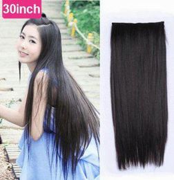 super long 30inch24inch synthetic 5 clipin hair extension blacklight browndark brown for full head5473310