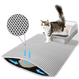 Mats Waterproof Pet Cat Litter Mat Double Layer Pet Litter Box Mat Nonslip Sand Cat Pad Washable Bed Mat Clean Pad Products
