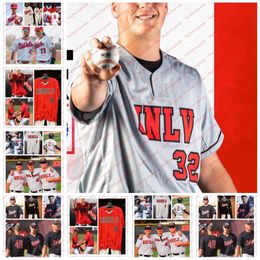 Custom UNLV college Baseball Jersey Eric Bigani Josh Sharman Josh Ibarra Noah Beal Noah Mattera Troy Balko Joey Acosta UNLV Runnin Rebels Jerseys