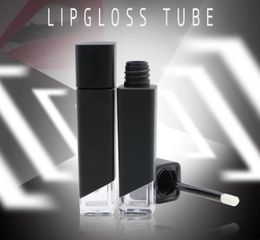 Black Lip Gloss Tube square transparent bottom lip glaze tube Empty DIY Elegant Lip Stick Container5364545