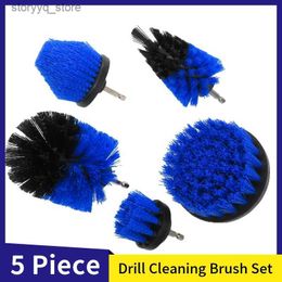 Cleaning Brushes Drill Cleaning Brush Attachment Set 5 Pcs Power Scrubber Kit for Car Detailing Bathroom Kitchen Shower Wheels Seats FloorL240304