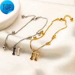 Brand Desinger Bead Pendant Women's Feet Chain Letter Chain Coin Summer Stainless Steel Chain Leg Jewelry Fashion Flower Accessories 21+5cm Adjustable Fashion