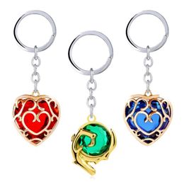 Keychains Game The Legend Of Zelda Keychain Heart Crystal Keyrings Metal Pendant Chaveiro Key Chain Men Jewelry Llaveros213F