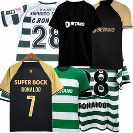 Retro Classic Lisboa Futbol Formaları 2001 2002 2003 2004 2023 2024 C.Ronaldo Edwards Trincao Pedro G. GYOKERES COATES Sporting CP CP Futbol Erkekler Gömlek