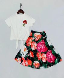 2023 new Highend baby clothing sets girls short sleeved suits summer children western style baby skirt kids set3816009