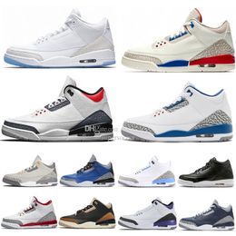 New Women Mens Basketball Shoes 3 3s Cardinal Red Deep Iris Muslin Racing Blue Unclaser Orange Pine Green Pieces Georgetown Mens Sneakers Sports Shoes