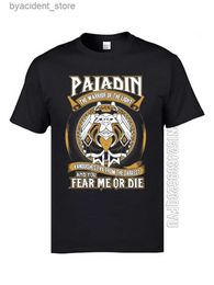 Men's T-Shirts 2019 Personalised Tops Tees Graphic Customised T Shirts Crew Neck Tops Tees Cow Paladin The Warrior Of The Light Male T-Shirts L240304
