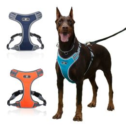 Harnesses Medium Large Dog Harness Vest Breathable Dog Training Harness Adjustable Reflective Nylon Pet Chest Strap For Labrador Doberman