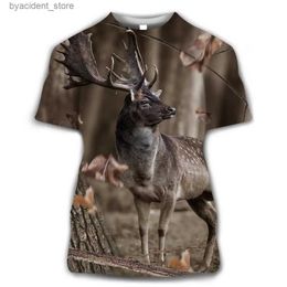 Men's T-Shirts Summer New Animal Camouflage Men T-shirt 3D Wild Hunting Printed Tees Large Size Casual Round Neck Short Sleeve Interesting Tops L240304