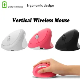 Mice Wireless Vertical Mouse Rechargeable Ergonomic USB 1600DPI Office Mice Pink 6D Mini Silent Gamer Mause For Computer Laptop PC