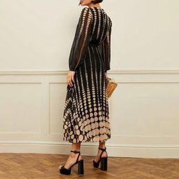 Casual Dresses A Line Flowy Dress Loose Waist Long Chic Women's O-neck Sleeve Midi Collection A-line For Spring