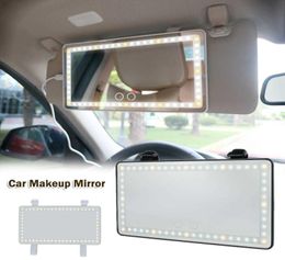 Car Interior Makeup Mirror with LED Light Auto Visor HD Cosmetic Mirrors Universal Car Vanity Sun Visor Shade Mirror Smart Touch1619619