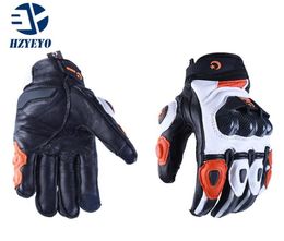 Carbon fibre Motorcycle Gloves Leather Touch Screen Moto Glove Men Protective Gears Cycling Bike GlovesHZYEYO H0041963994