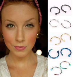 Fake Nose Rings Body Piercing Jewellery Stainless Steel U shaped Nose Open Hoop Ring Studs Nose Piercing Rings Party Favours Jewellery 2468381