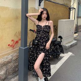 for Fragmented Dress Floral Suspender Childrens Summer 2023 New Gentle French Style High-end Feeling Long Tea Break SkirtAQYB