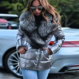 Parkas 2023 Winter Oversize Women's Jacket Warm Feathers Hooded Zipper With Belt Jacket Female Trendy Fashion Parka Padded Ladies Coat