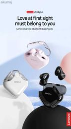 Cell Phone Earphones Lenovo XT61Bluetooth Earphones Soft Ear Clip-on Sports Wireless Headphones with Mic Stereo Headsets Noise Reduction Call Earbuds YQ240304