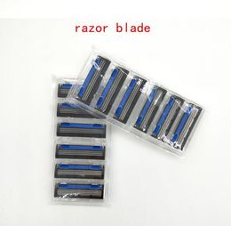 6 Pcslot Three Layer Razor Blade Men Safe Blue Shaving Razor 3 Blades Shaver Standard Close Smooth Skin Trimmer High Quality1711493