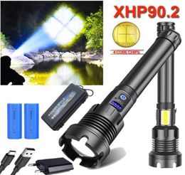 300000 LM XHP902 Most Powerful LED USB Rechargeable LED Display Torch XHP90 XHP70 Hand Lamp 18650 Tactical Light2777998