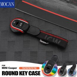 For MINI Cooper Key Case for Car Cover F54 F55 F56 F60 One D S KeyChain Union Jack Bulldog JCW Protecter Car Styling Accessories 2278f