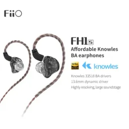 Headphones FiiO FH1s Knowles units HiFi in ear Subwoofe Detachable Cable Coil iron Hybrid Drivers Earphone 3.5mm plug 0.78mm 2pin