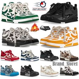 Designer Skate Series Sneakers Men Women Casual Shoes Calfskin Platform Trainers Leather Abloh Black White Green Red Blue Lace-up Overlays Sneaker Size 35-45