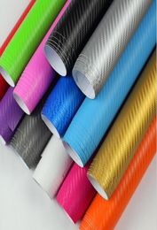 Various Colours 3D Carbon FIBRE VINYL WRAP STICKER Air BUBBLE CAR BIKE Air release Car Boat table Covering 152x30mRoll9374447