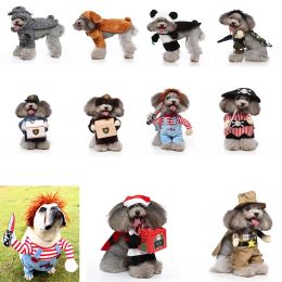 Clothing Pet Christmas Costume Dog Novelty Chucky Costume Original Killer Doll Shape Clothes for Cat Dog Fancy Dress Outfits Bat Wings