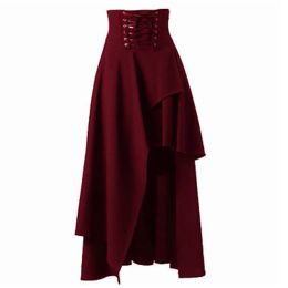 skirt New Women's Victorian Burlesque Skirt Elastic LaceUp High Waist Gothic Steampunk Corset Costume Punk Style Bustle Skirts