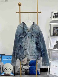 Women's Jackets Jackets Paris Autumn New Design Gradient Denim Coat for Men and 240305