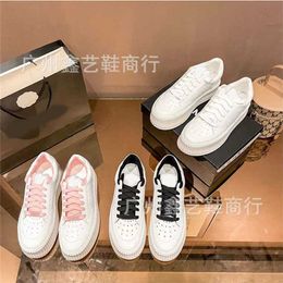 53% OFF Sports shoes 2024 Xiaoxiang Family Leisure Little White Womens Spring and Autumn New Lace up Leather Panel Round Toe Thick Sole Matsuke Cookie Shoes