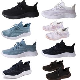 Women's casual shoes, spring and summer fly woven sports light soft sole casual shoes, breathable and comfortable mesh lightweight women's bule