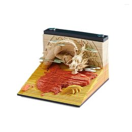 Creative Dragon Model Three-dimensional Memo Pads Sticky Notes 3D Crafts Paper Carving Art Notepad Office Desk Decoration